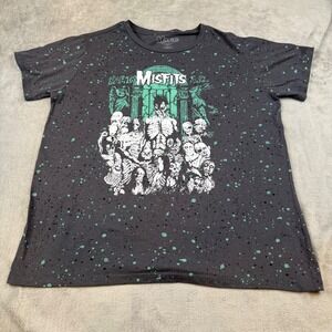 Misfits Earth AD Graphic T Shirt XL Mens Gray‎ Punk Band Splatter Horror Rock